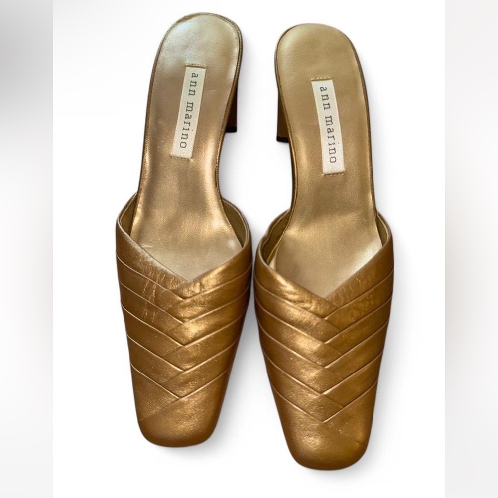 Faux leather size 6 Ann Marino Women's Heeled Mules - Picture 2 of 4
